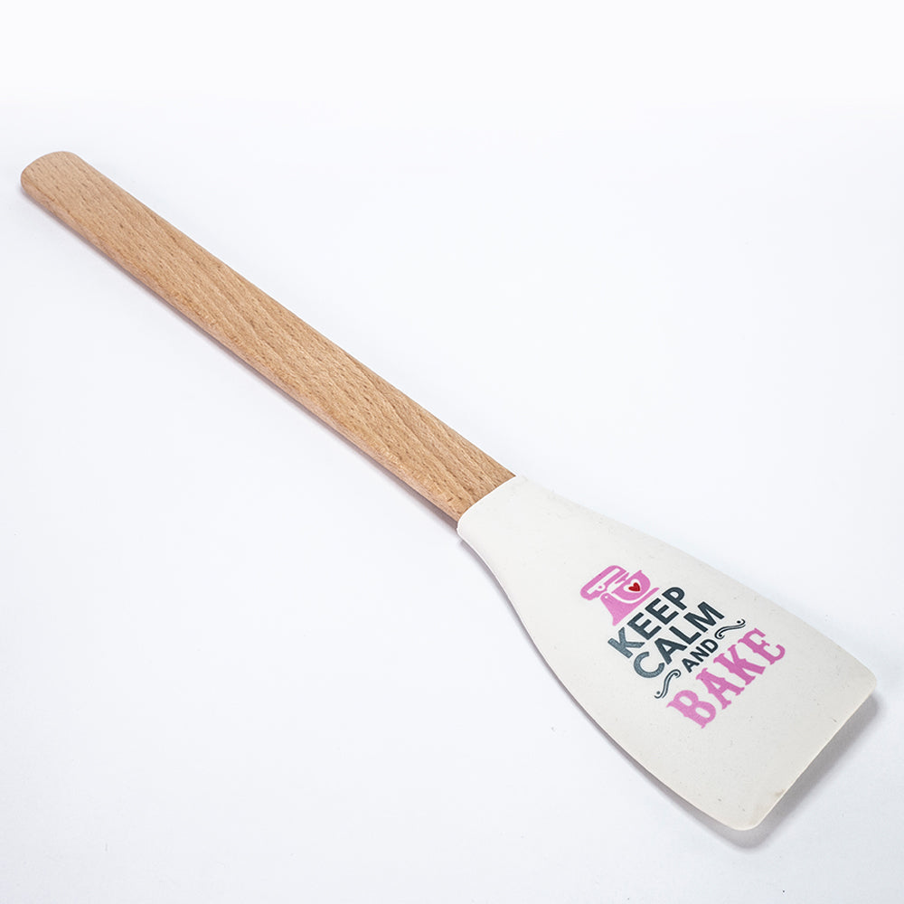 Spatulă "Keep Calm and Bake" mâner din lemn