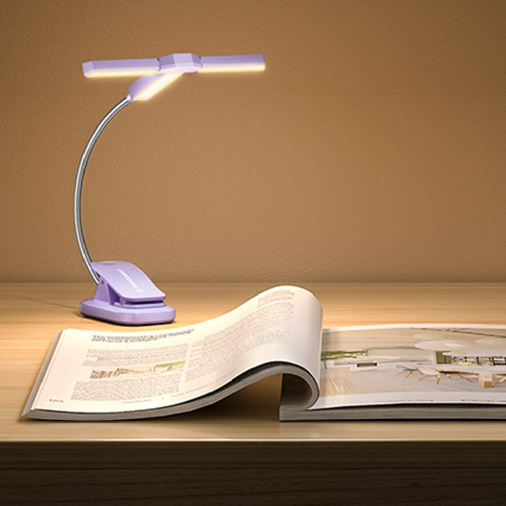 LumeFlex 3-Headed Book Light, lavender