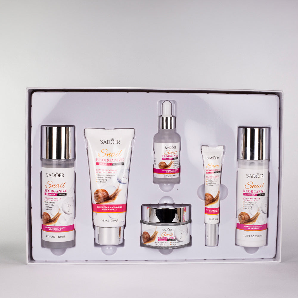 Set facial cu mucus de melc și colagen – 6 piese SADOER 2 