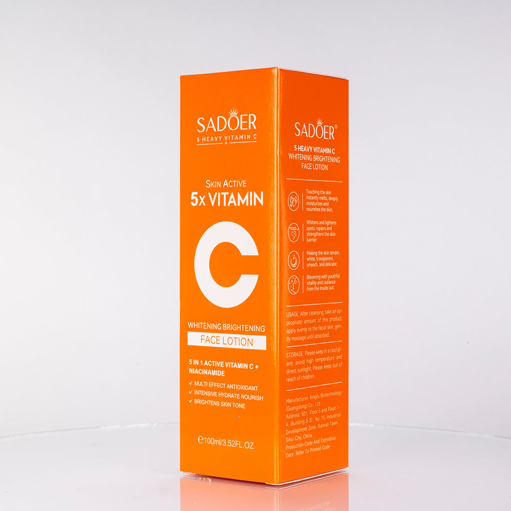 Lapte facial hidratant și fermizant cu 5 tipuri de Vitamina C SADOER 3 