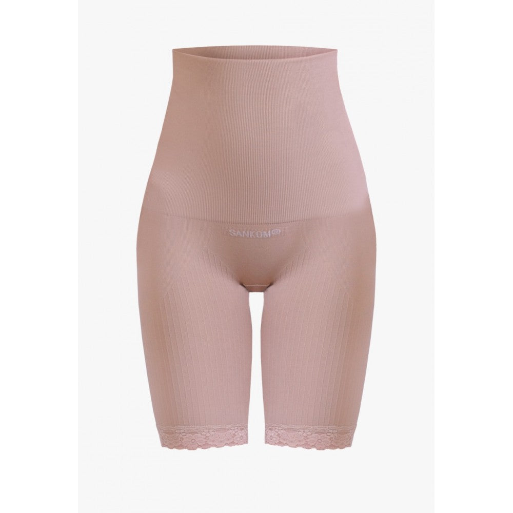 SANKOM PATENT SHORT SHAPER WITH LACE, PEACH COLOR, size: S/M 1 