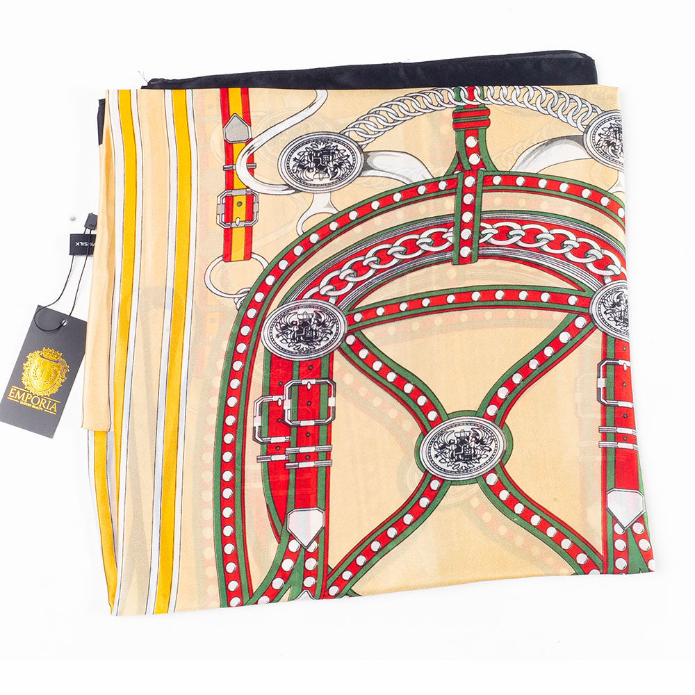 Eșarfă „Lanțuri de lux”, 85 x 180 cm, crem, 100% mătase vegană 1 