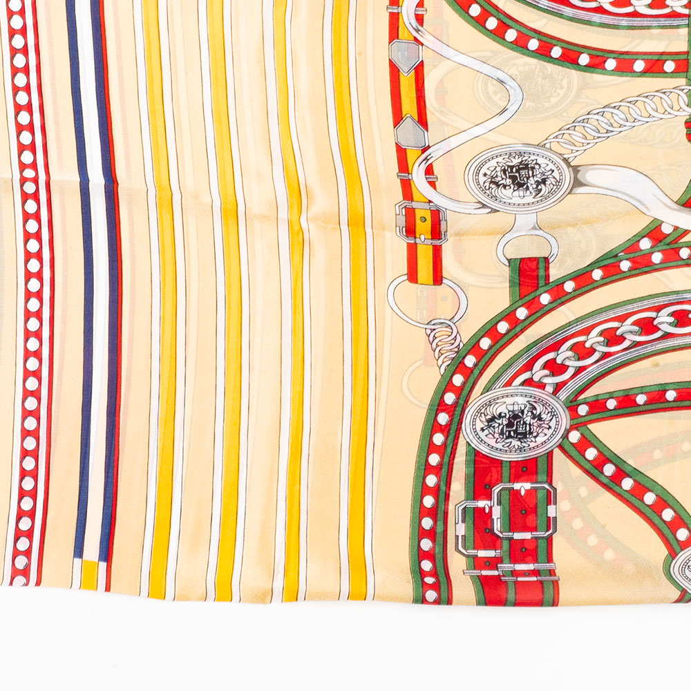 Eșarfă „Lanțuri de lux”, 85 x 180 cm, crem, 100% mătase vegană