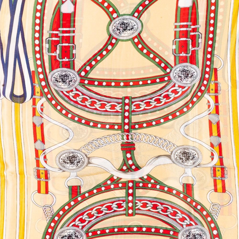 Eșarfă „Lanțuri de lux”, 85 x 180 cm, crem, 100% mătase vegană