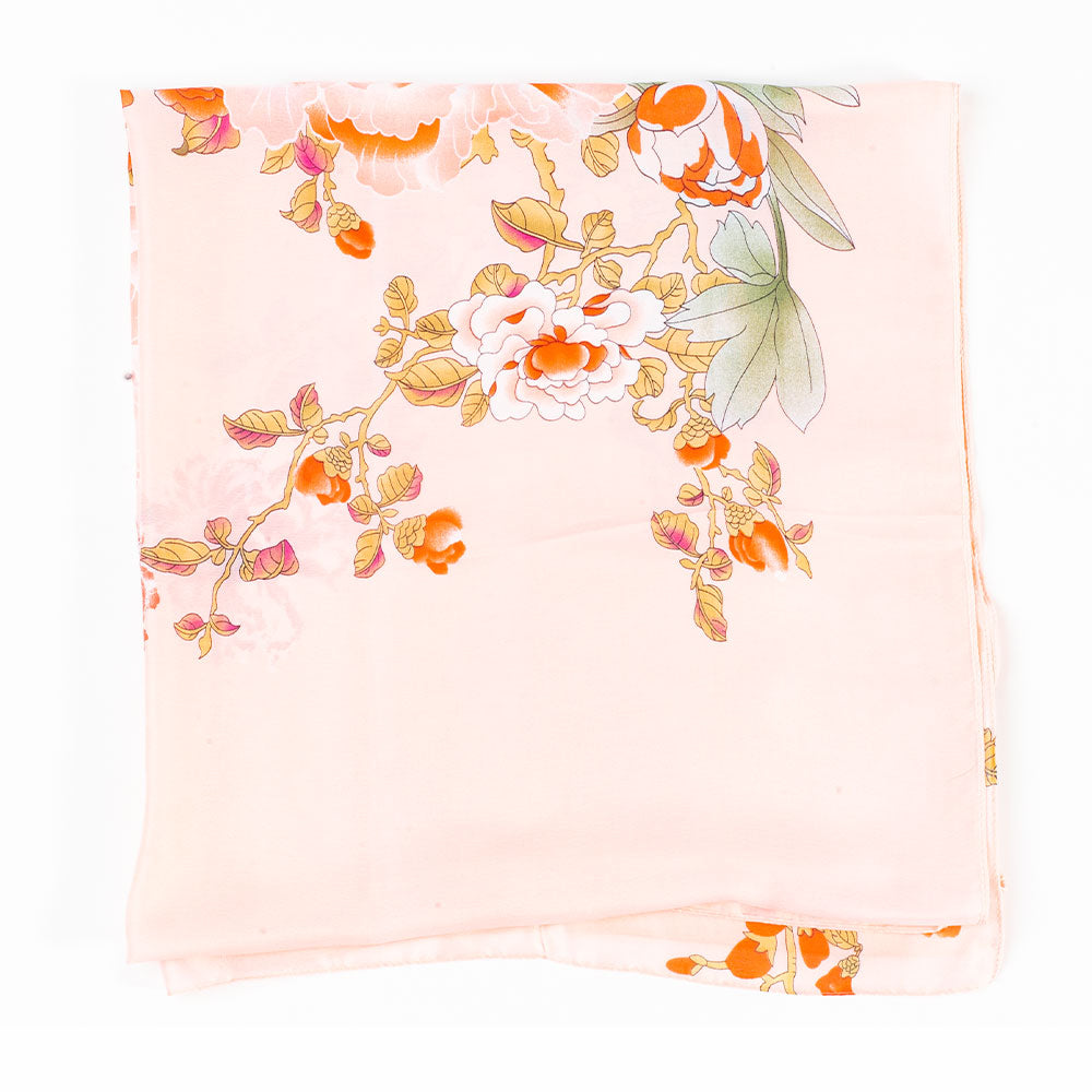 Eșarfă „Moștenirea Haitang”, 85 x 180 cm, roz, 100% mătase vegană 1 