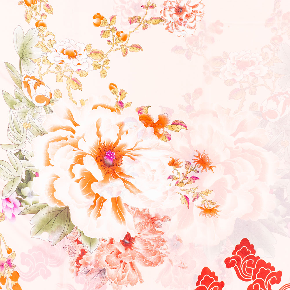 Eșarfă „Moștenirea Haitang”, 85 x 180 cm, roz, 100% mătase vegană 2 