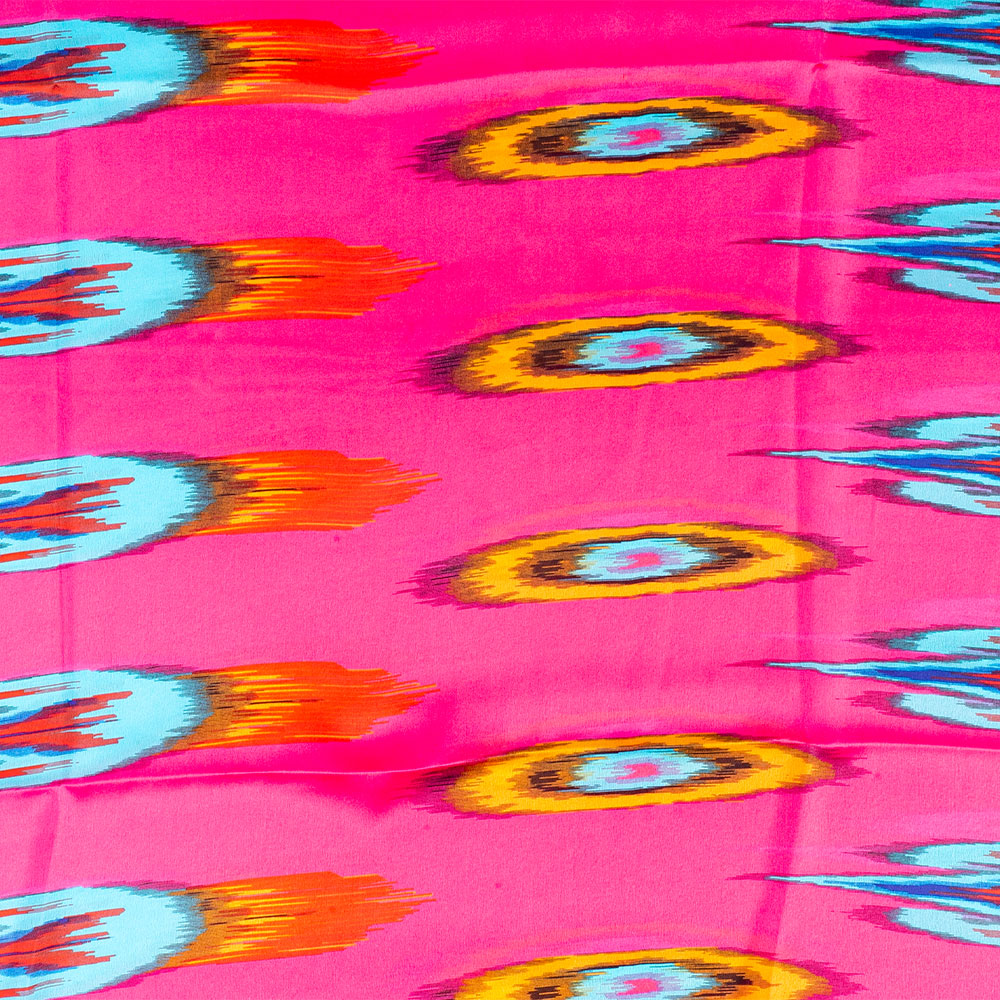 Eșarfă „Prisma Păunului”, 85 x 180 cm, roz, 100% mătase vegană 2 