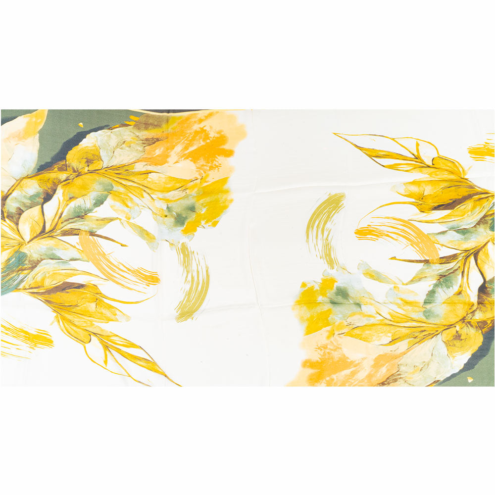 Eșarfă „Impresia Crinilor”, 85 x 180 cm, verde, 100% mătase vegană 4 