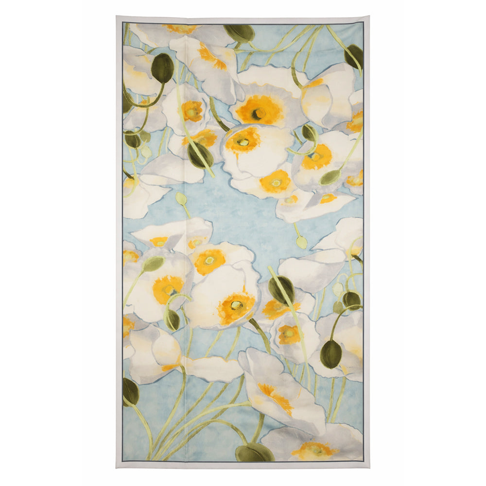 Eșarfă „Grădina Luminată”, 85 x 180 cm, bleu deschis, 100% mătase vegană 5 