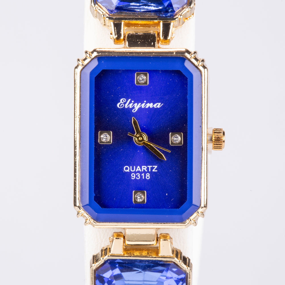 Ceas din Aliaj Placat cu Aur ( 200 grame ) cu Cristal Albastru Emporia® 4 