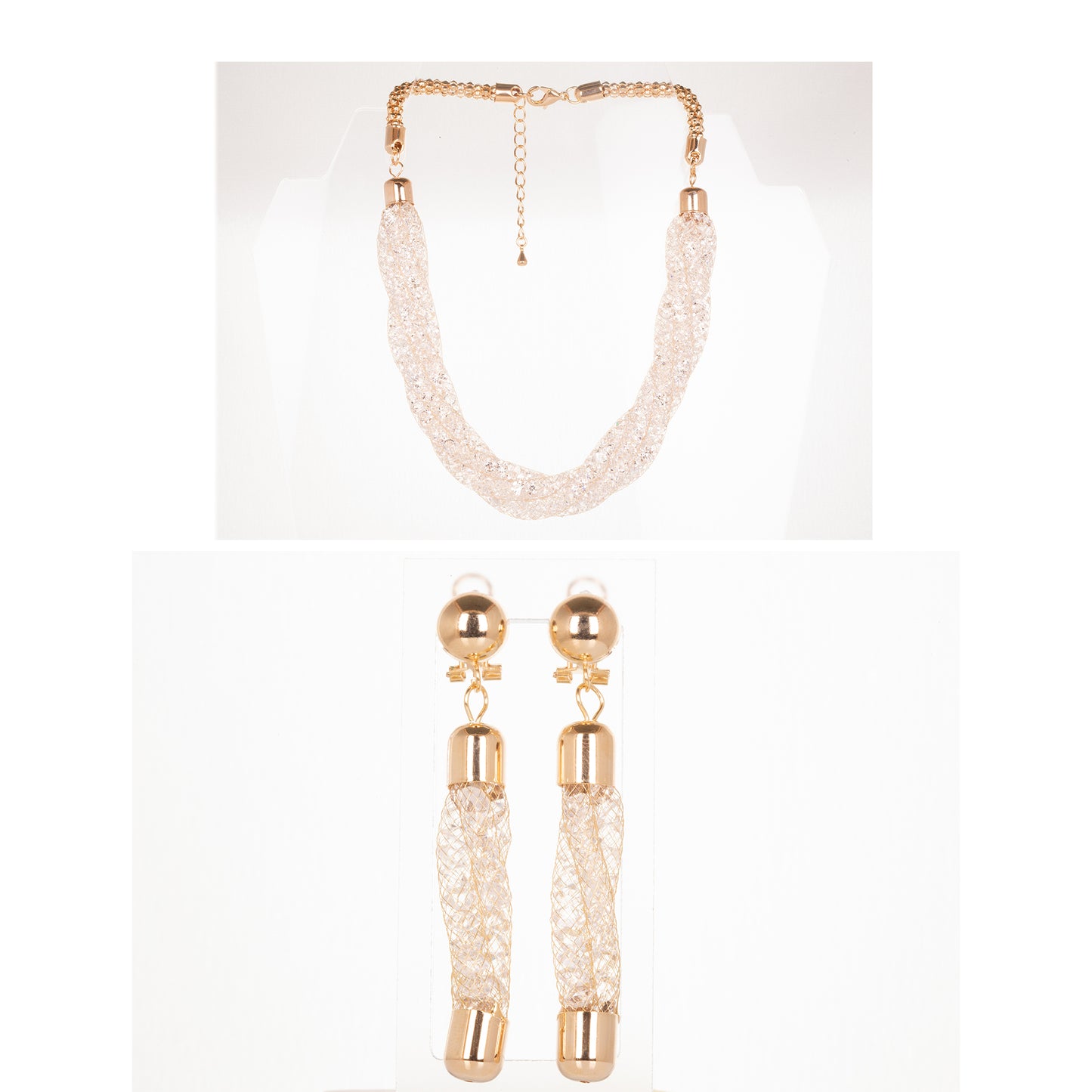 Set din Aliaj Placat cu Aur cu Cristal Multicolor Emporia®