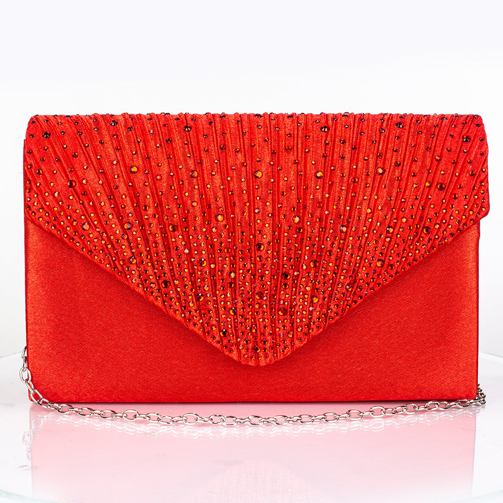 Geantă din Aliaj Placat cu Aur ( 225 grame ) cu Cristal Roșu Emporia® și Cristal Alb Emporia® ( Colier+Cercei+Brățară+Inel ) 3 