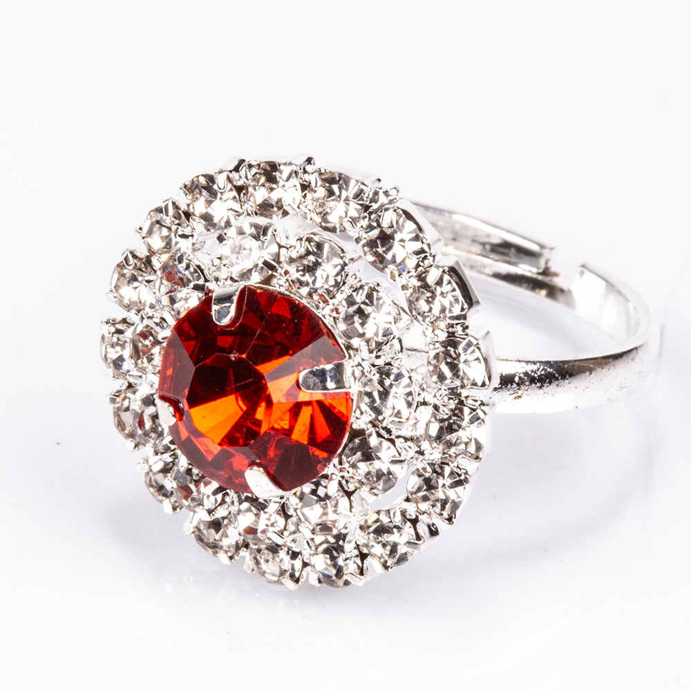 Geantă din Aliaj Placat cu Aur ( 225 grame ) cu Cristal Roșu Emporia® și Cristal Alb Emporia® ( Colier+Cercei+Brățară+Inel ) 5 