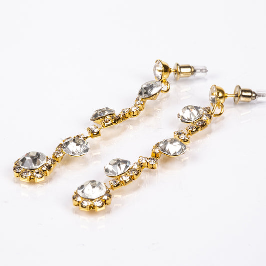 Geantă din Aliaj Placat cu Aur ( 198 grame ) cu Cristal Alb Emporia® ( Colier+Cercei+Brățară+Inel )