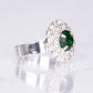 Set din Aliaj Placat cu Aur ( 30 grame ) cu Cristal Verde Emporia® și Cristal Alb Emporia® ( Colier+Cercei+Brățară+Inel )