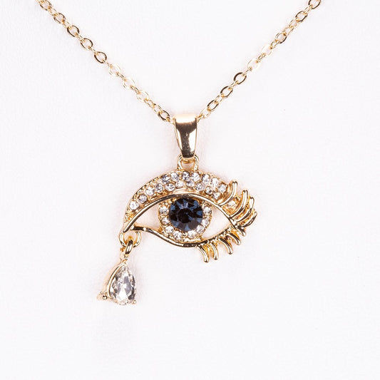 Colier din Aliaj Placat cu Aur ( 5 grame ) cu Safir 0.35 Carate