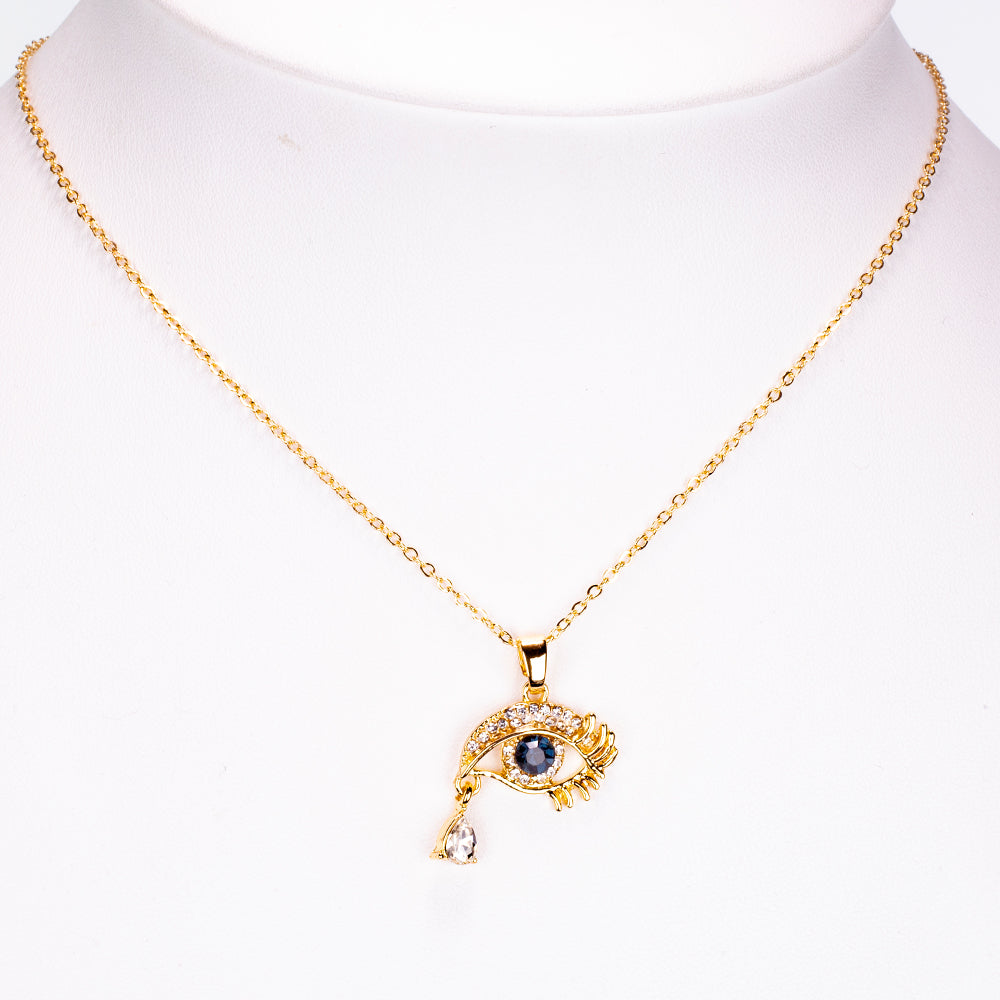 Colier din Aliaj Placat cu Aur ( 5 grame ) cu Safir 0.35 Carate 2 