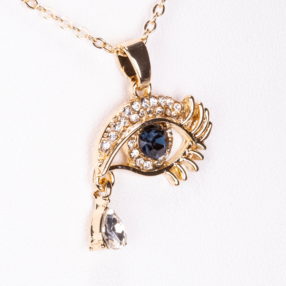 Colier din Aliaj Placat cu Aur ( 5 grame ) cu Safir 0.35 Carate