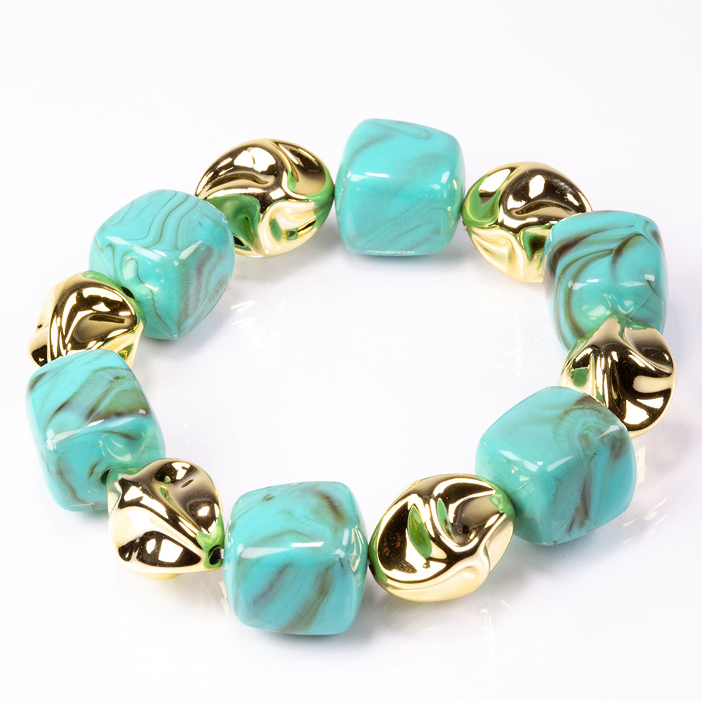 Set din Mărgele ( 123 grame ) cu Cristal Verde Emporia® ( Colier+Brățară )
