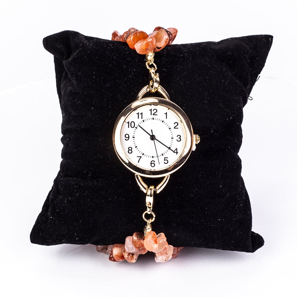 Ceas din Aliaj Placat cu Aur ( 170 grame ) cu Turcoaz și Ametist 537 Carate ( Brățară ) 2 