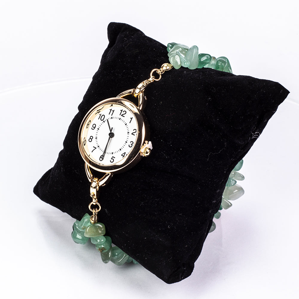 Ceas din Aliaj Placat cu Aur ( 170 grame ) cu Turcoaz și Ametist 537 Carate ( Brățară ) 5 