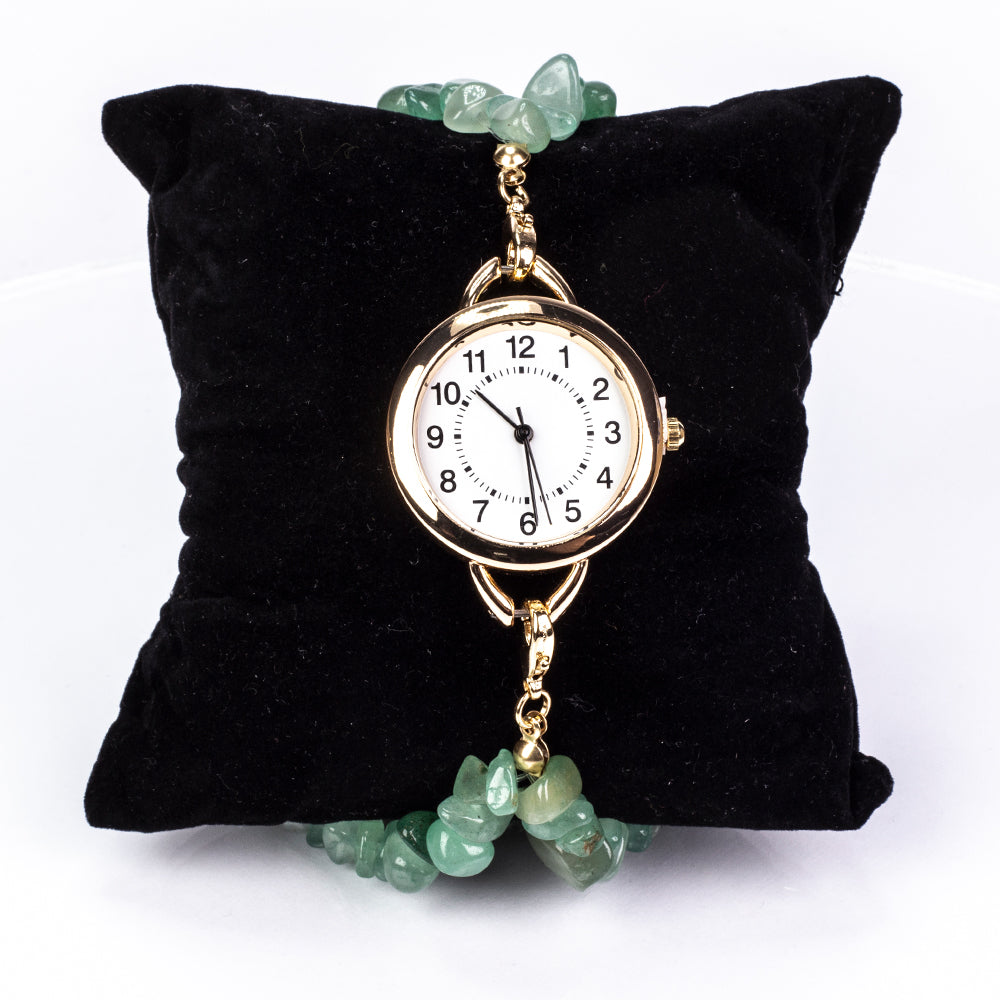 Ceas din Aliaj Placat cu Aur ( 170 grame ) cu Turcoaz și Ametist 537 Carate ( Brățară )
