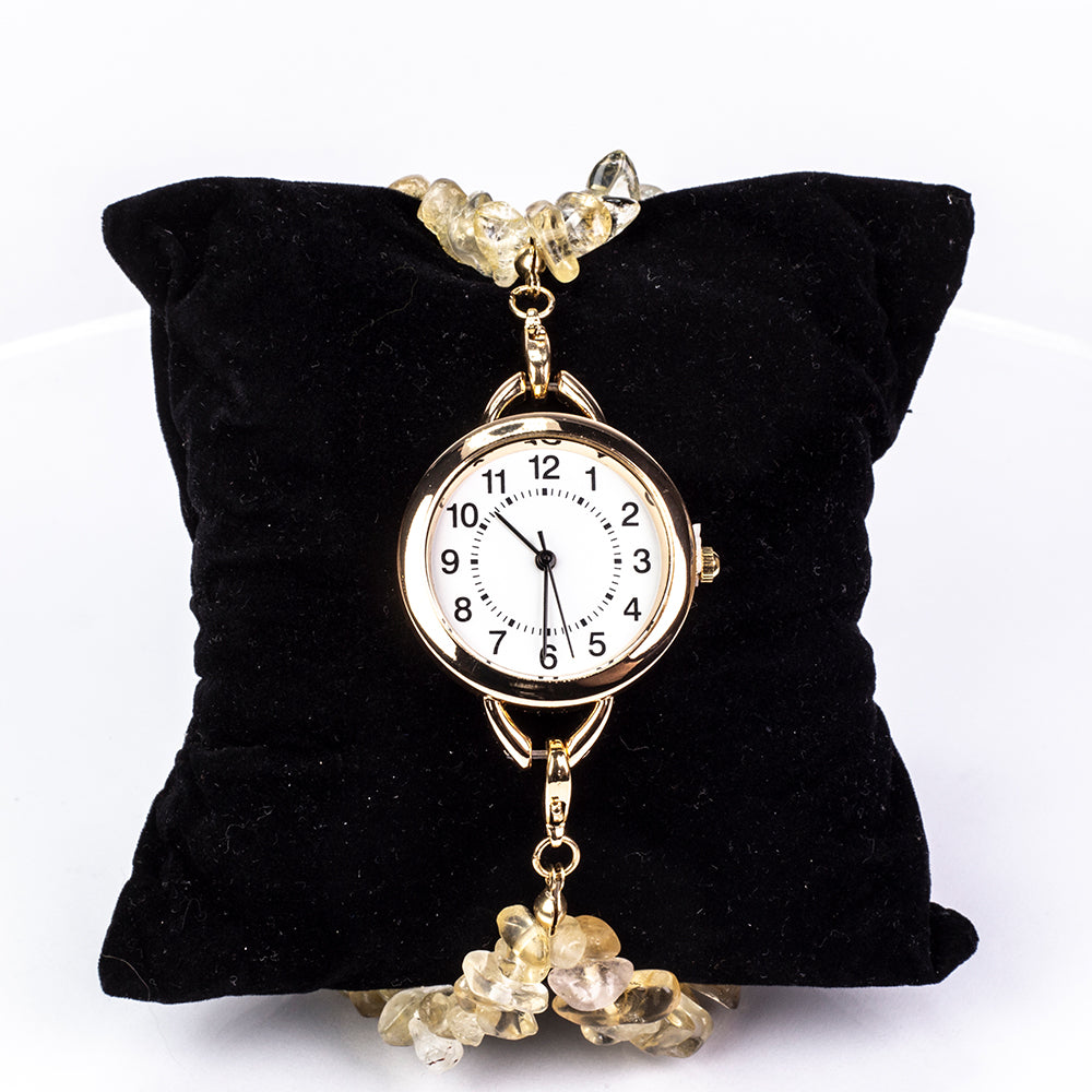 Ceas din Aliaj Placat cu Aur ( 170 grame ) cu Turcoaz și Ametist 537 Carate ( Brățară )