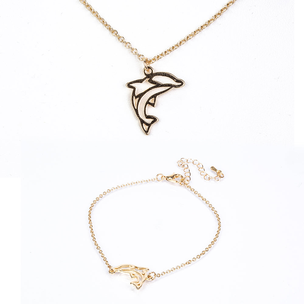 Set din Aliaj Placat cu Aur ( 6.5 grame ) ( Colier+Brățară )