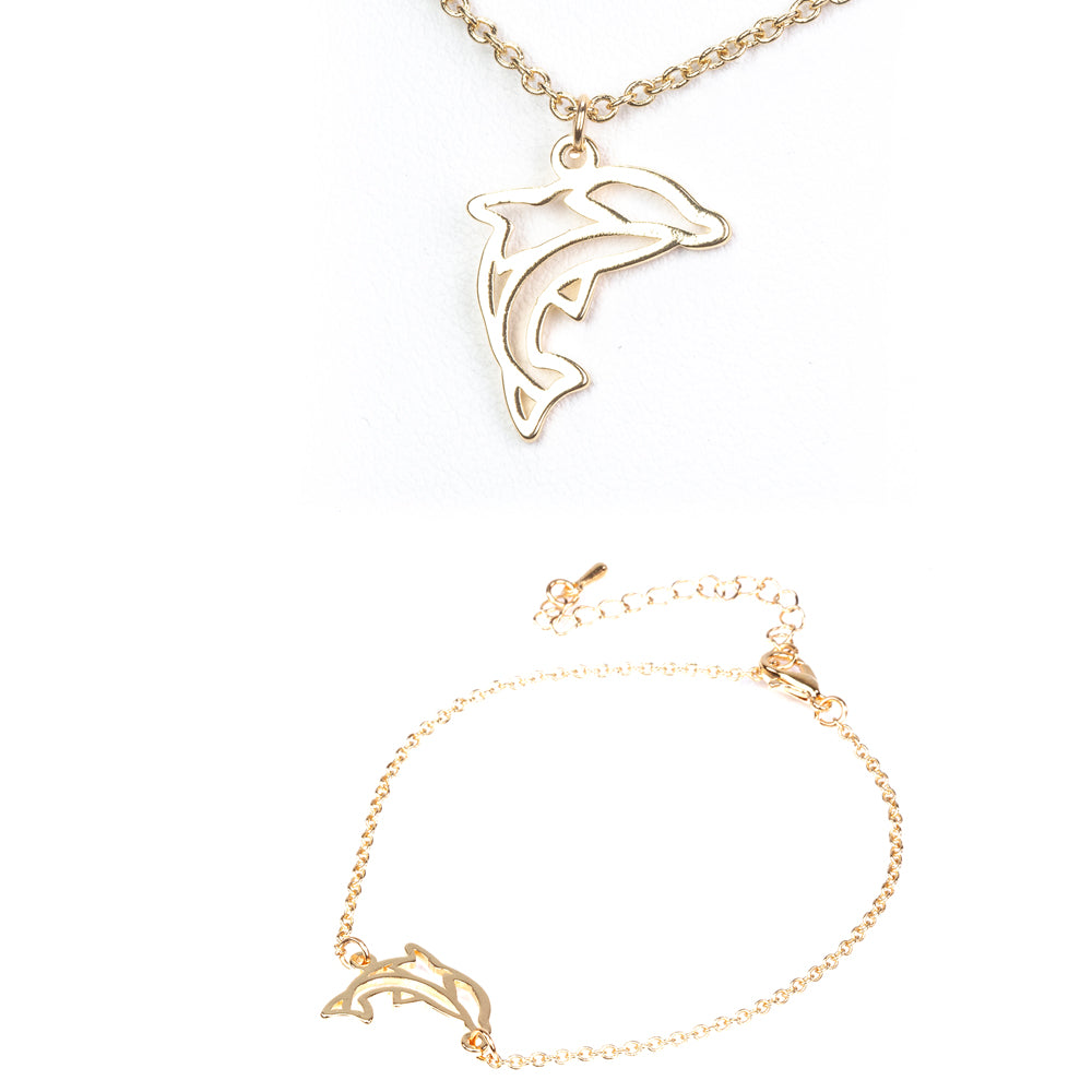 Set din Aliaj Placat cu Aur ( 6.5 grame ) ( Colier+Brățară ) 4 