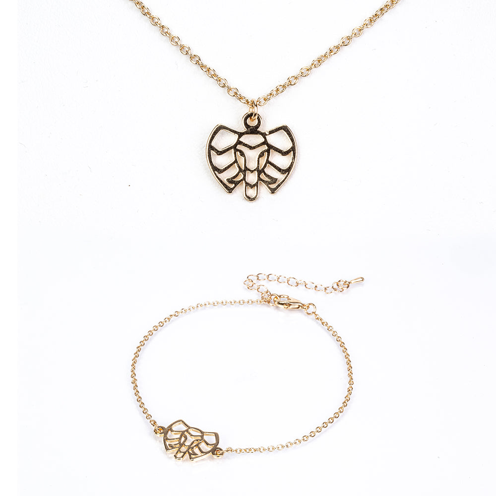 Set din Aliaj Placat cu Aur ( 6.5 grame ) ( Colier+Brățară ) 1 