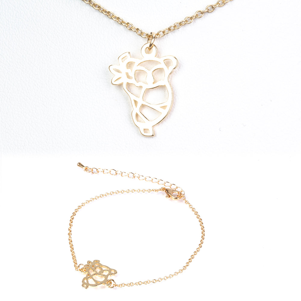 Set din Aliaj Placat cu Aur ( 6.5 grame ) ( Colier+Brățară ) 4 