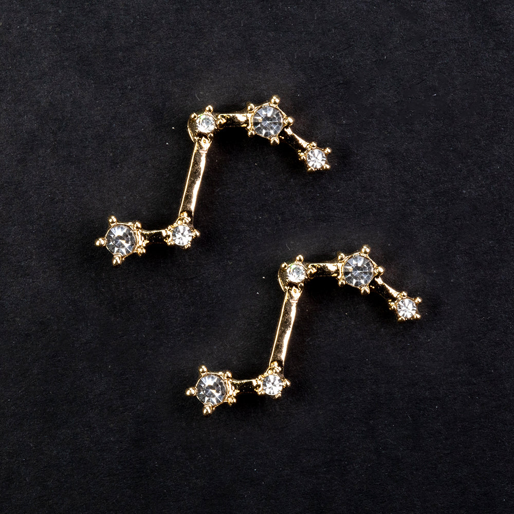 Berbec Cercei din Aliaj Placat cu Aur ( 29 grame ) cu Cristal Alb Emporia®