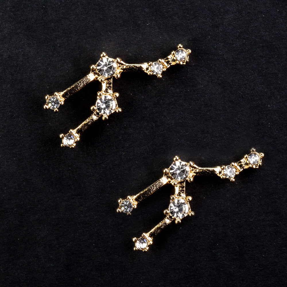 Taur Cercei din Aliaj Placat cu Aur ( 29 grame ) cu Cristal Alb Emporia®