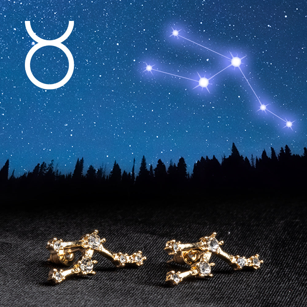 Taur Cercei din Aliaj Placat cu Aur ( 29 grame ) cu Cristal Alb Emporia® 1 