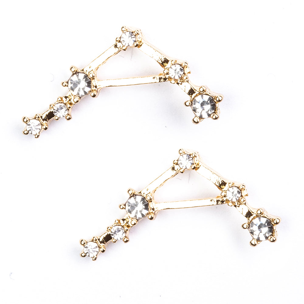 Balanţă Cercei din Aliaj Placat cu Aur ( 29 grame ) cu Cristal Alb Emporia® 3 