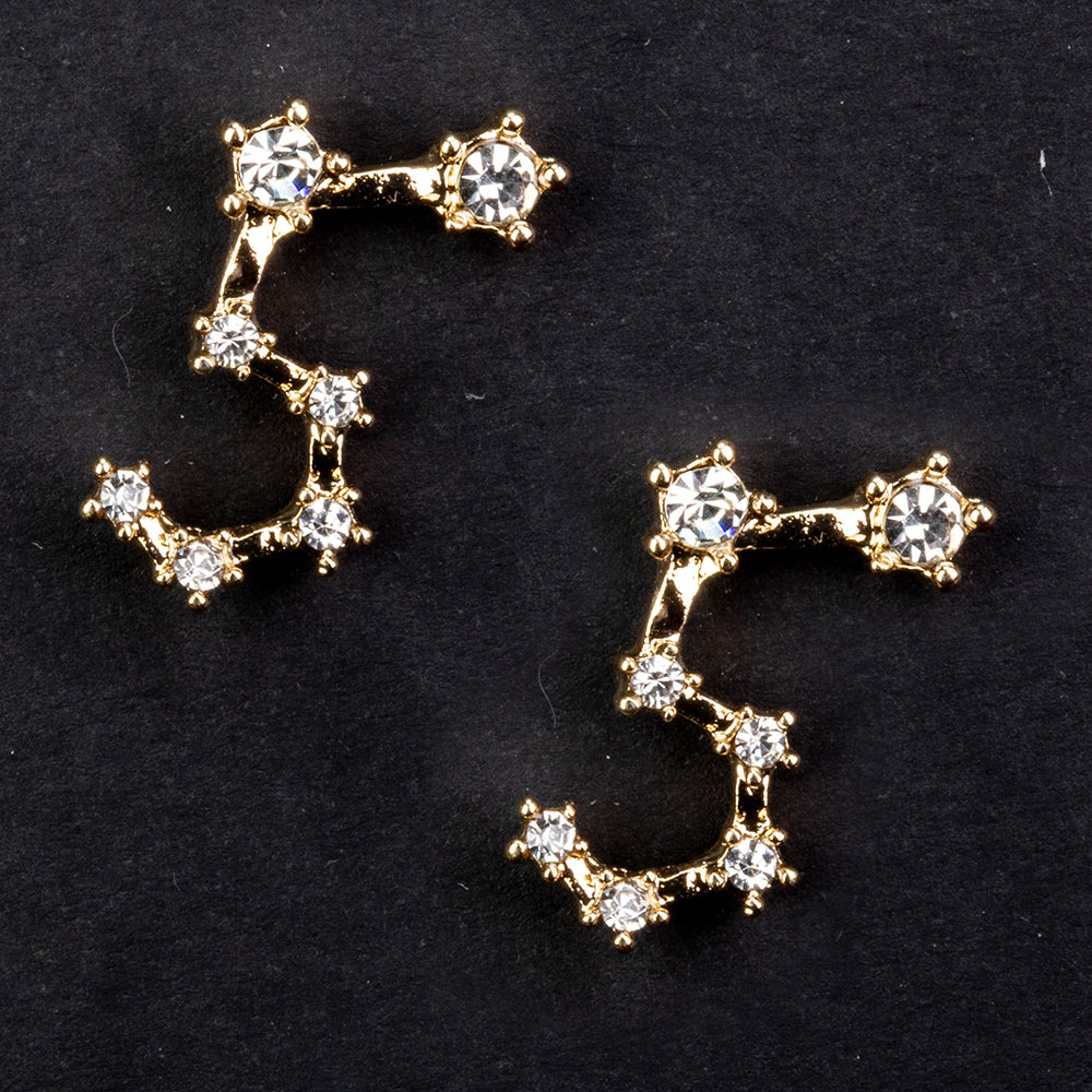 Leu Cercei din Aliaj Placat cu Aur ( 29 grame ) cu Cristal Alb Emporia® 2 