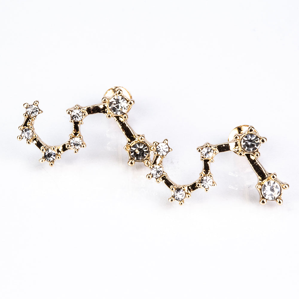 Leu Cercei din Aliaj Placat cu Aur ( 29 grame ) cu Cristal Alb Emporia®