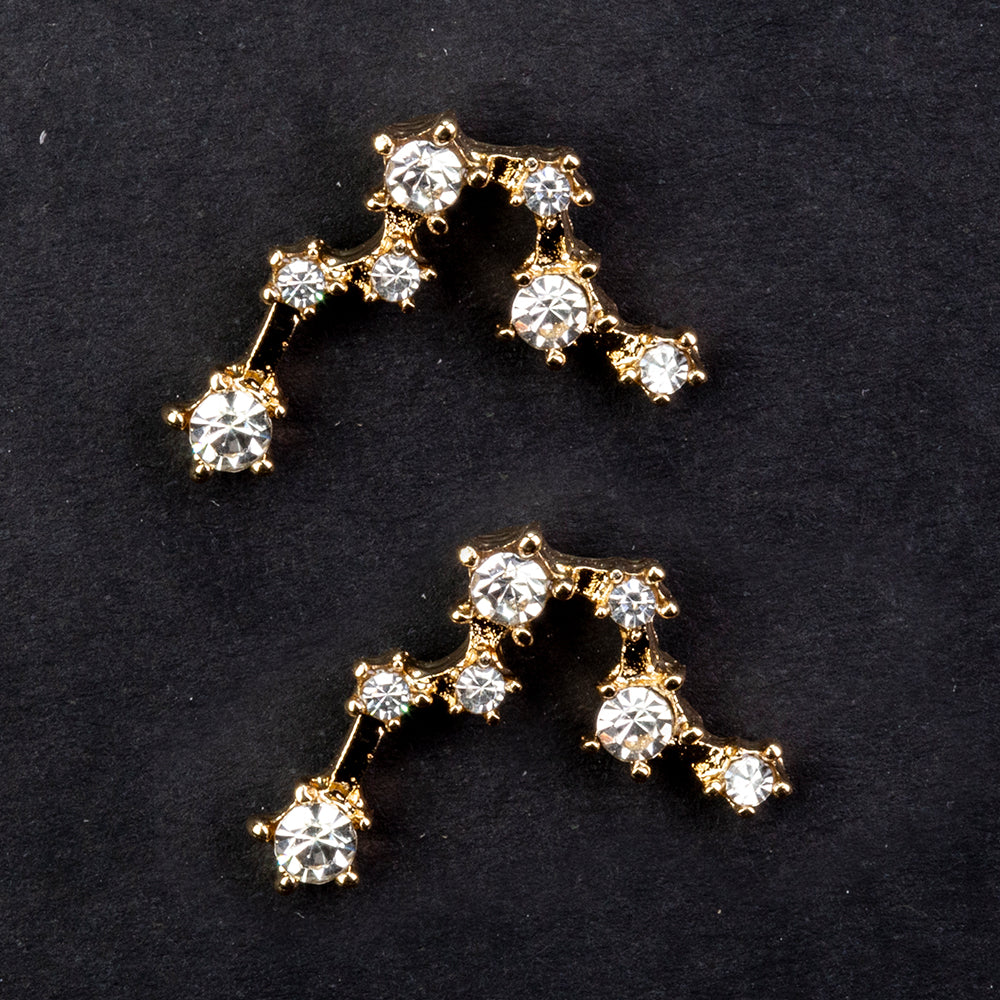 Peşti Cercei din Aliaj Placat cu Aur ( 29 grame ) cu Cristal Alb Emporia® 2 