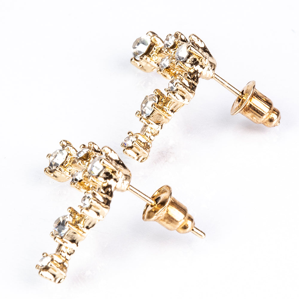 Peşti Cercei din Aliaj Placat cu Aur ( 29 grame ) cu Cristal Alb Emporia®