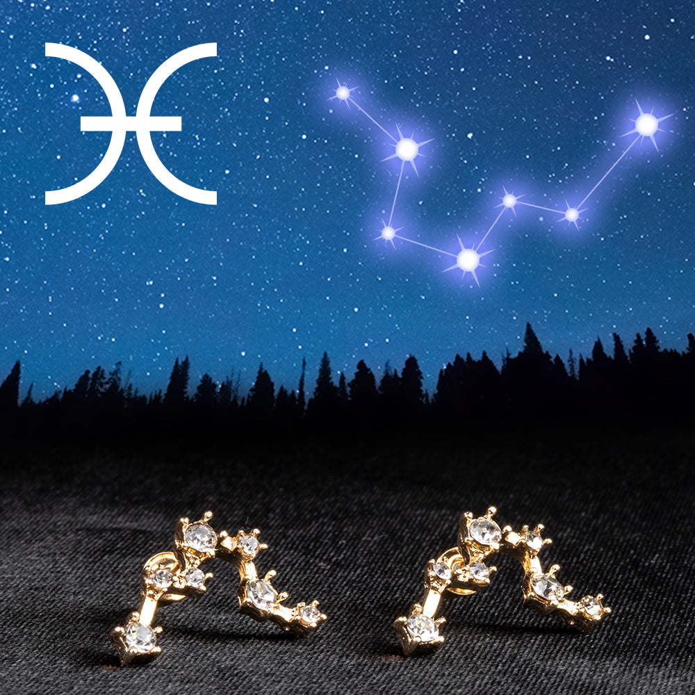 Peşti Cercei din Aliaj Placat cu Aur ( 29 grame ) cu Cristal Alb Emporia®