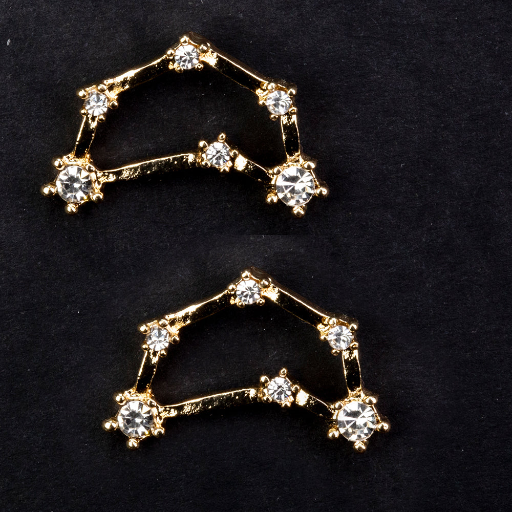 Capricorn Cercei din Aliaj Placat cu Aur ( 29 grame ) cu Cristal Alb Emporia® 2 