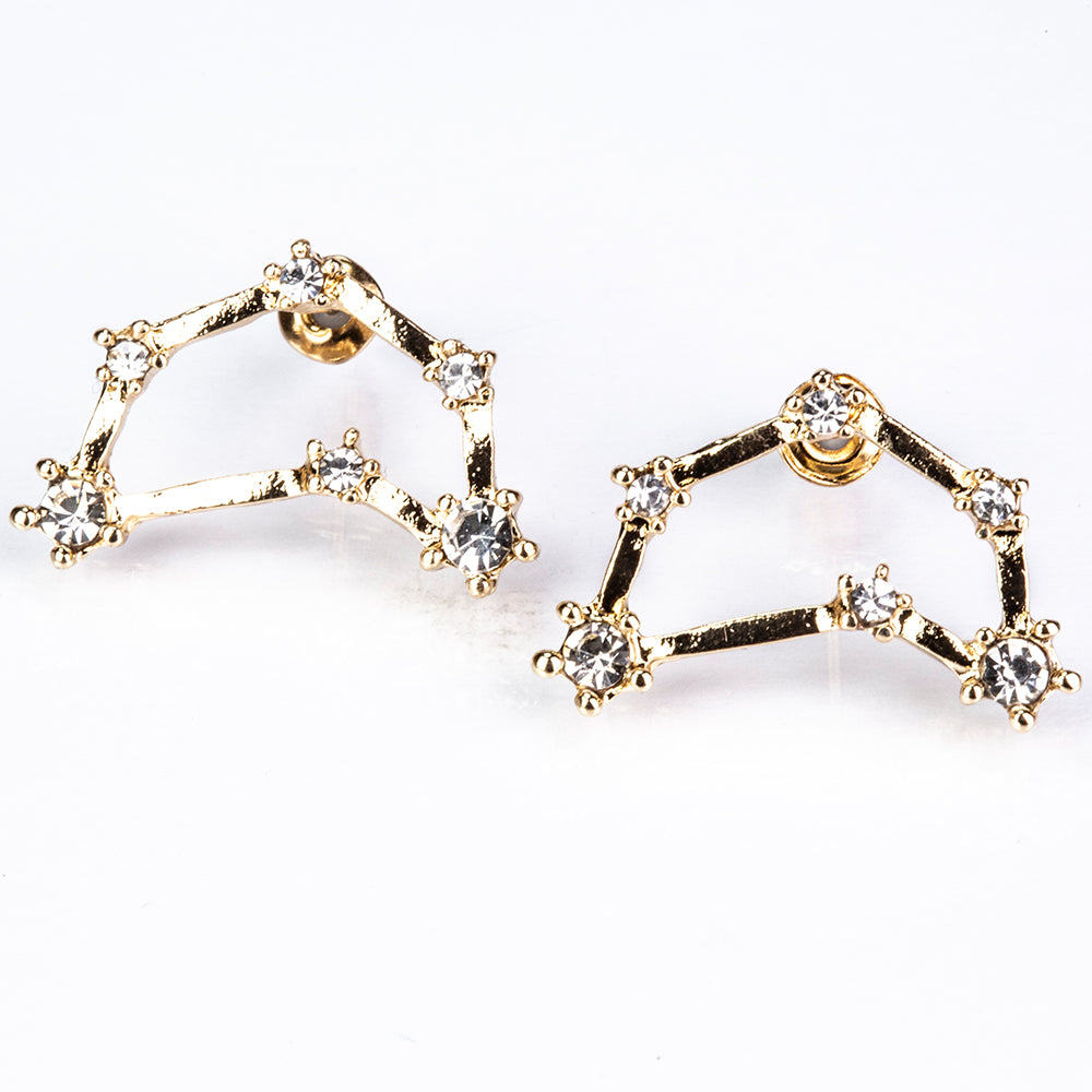 Capricorn Cercei din Aliaj Placat cu Aur ( 29 grame ) cu Cristal Alb Emporia®