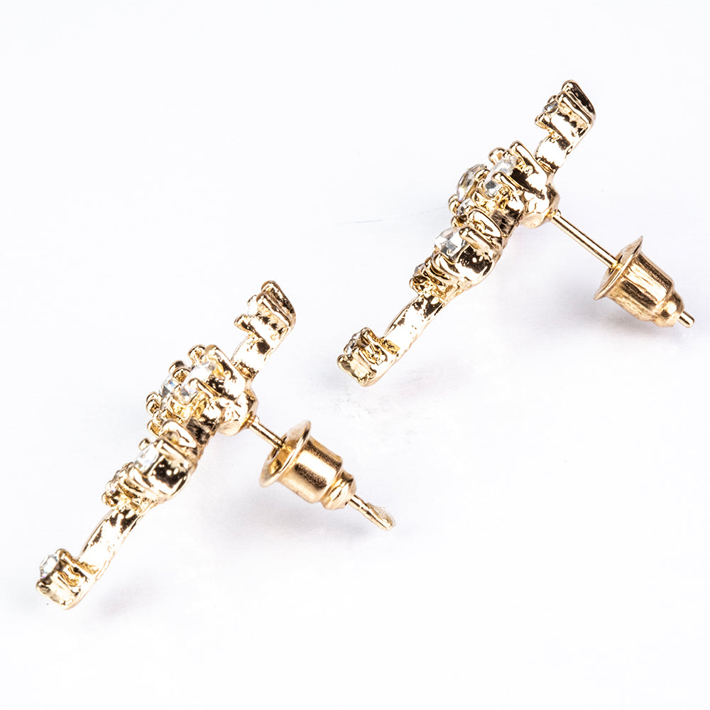 Fecioară Cercei din Aliaj Placat cu Aur ( 29 grame ) cu Cristal Alb Emporia®