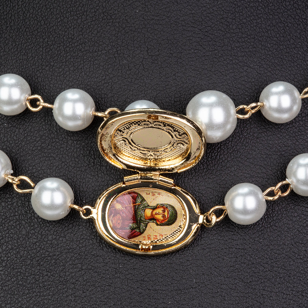 Colier din Aliaj Placat cu Aur ( 53.33 grame ) cu Perlă de cristal 3 