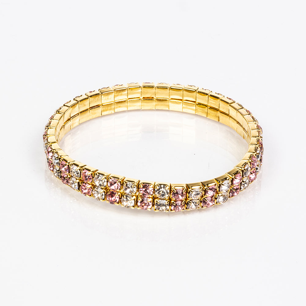 Cruce Set din Aliaj Placat cu Aur ( 16.25 grame ) cu Cristal Roz Emporia® și Cristal Alb Emporia® 21.57 Carate ( Colier+Brățară+Inel+Pandantiv ) 2 