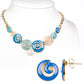 Set din Aliaj Placat cu Aur ( 35.29 grame ) cu Email ( Colier+Cercei )