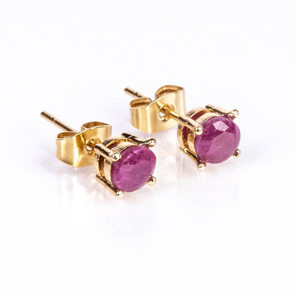 Set din Aliaj Placat cu Aur ( 11 grame ) cu Rubin și Cristal Alb Emporia® 3.04 Carate ( Colier+Cercei+Inel+Pandantiv ) 5 