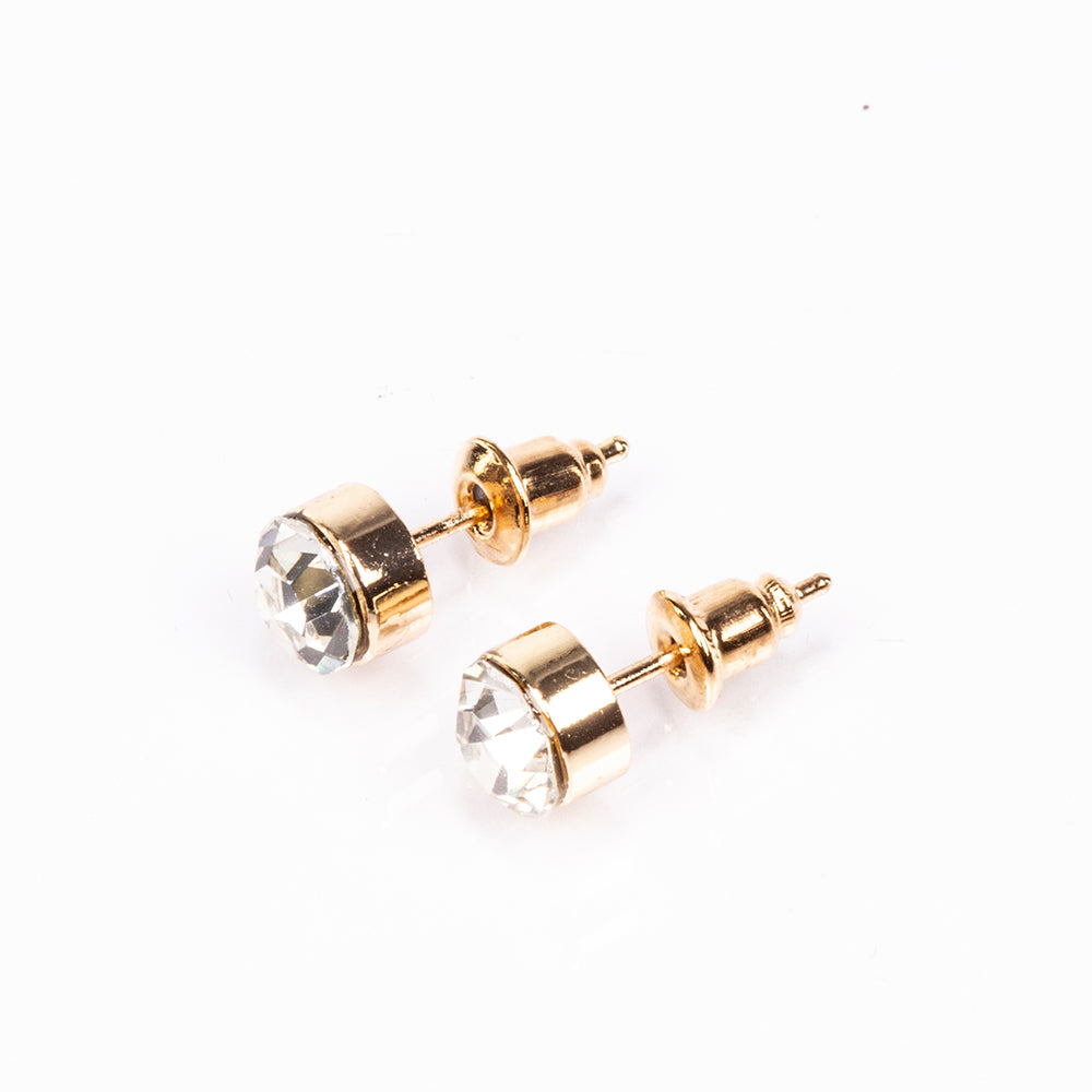 Set din Aliaj Placat cu Aur ( 0.48 grame ) cu Cristal Alb Emporia® 2.4 Carate ( Colier+Cercei+Brățară ) 14 