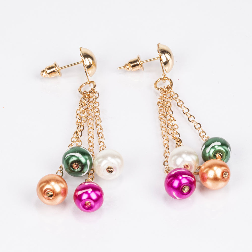 Set din Aliaj Placat cu Aur ( 65 grame ) cu Perlă de cristal 322 Carate ( Colier+Cercei+Brățară ) 2 