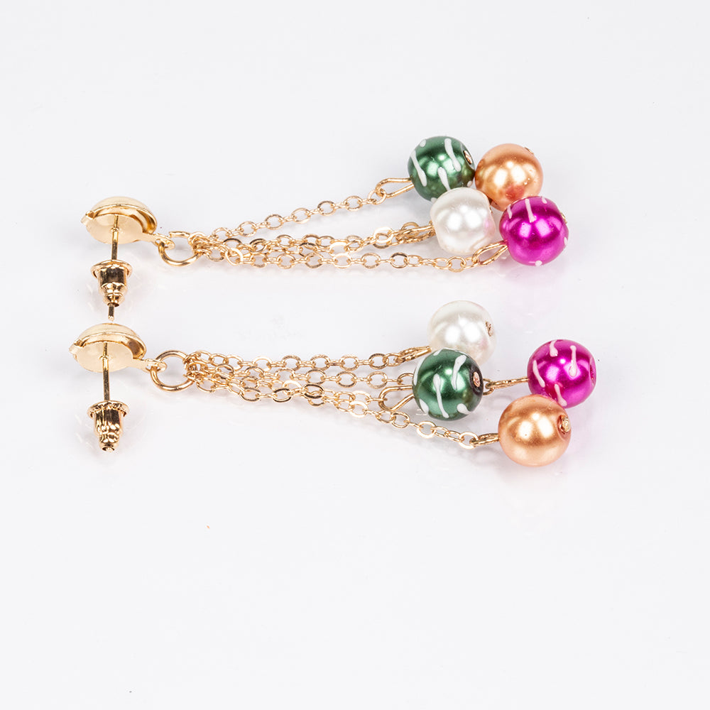 Set din Aliaj Placat cu Aur ( 65 grame ) cu Perlă de cristal 322 Carate ( Colier+Cercei+Brățară ) 3 